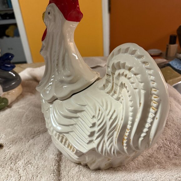 1960's VINTAGE McCoy White Rooster Cookie Jar  $50 - Picture 4 of 6